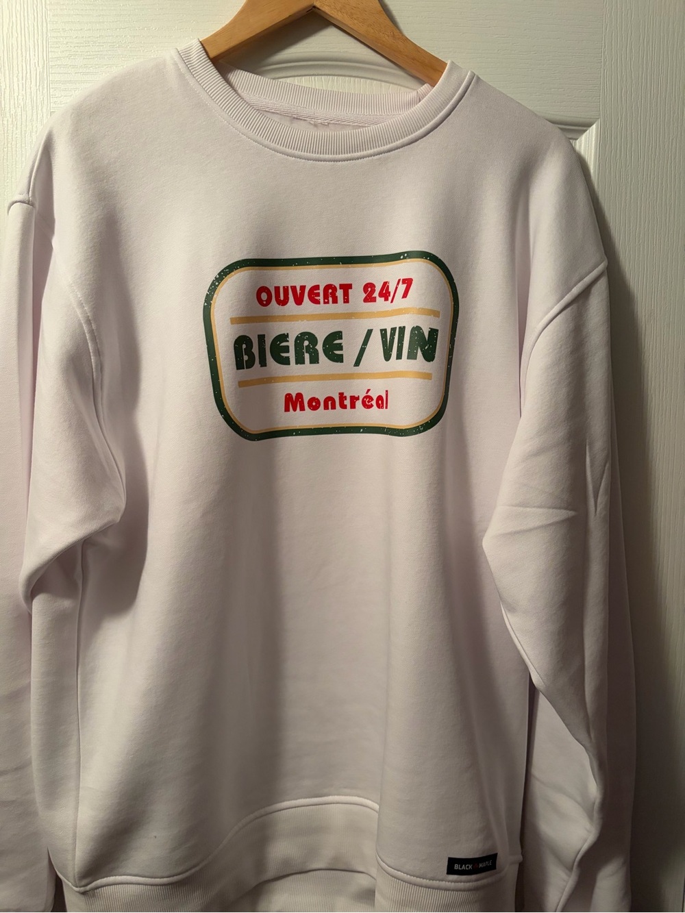 Montréal 'Biere/Vin' Crewneck Sweatshirt - White